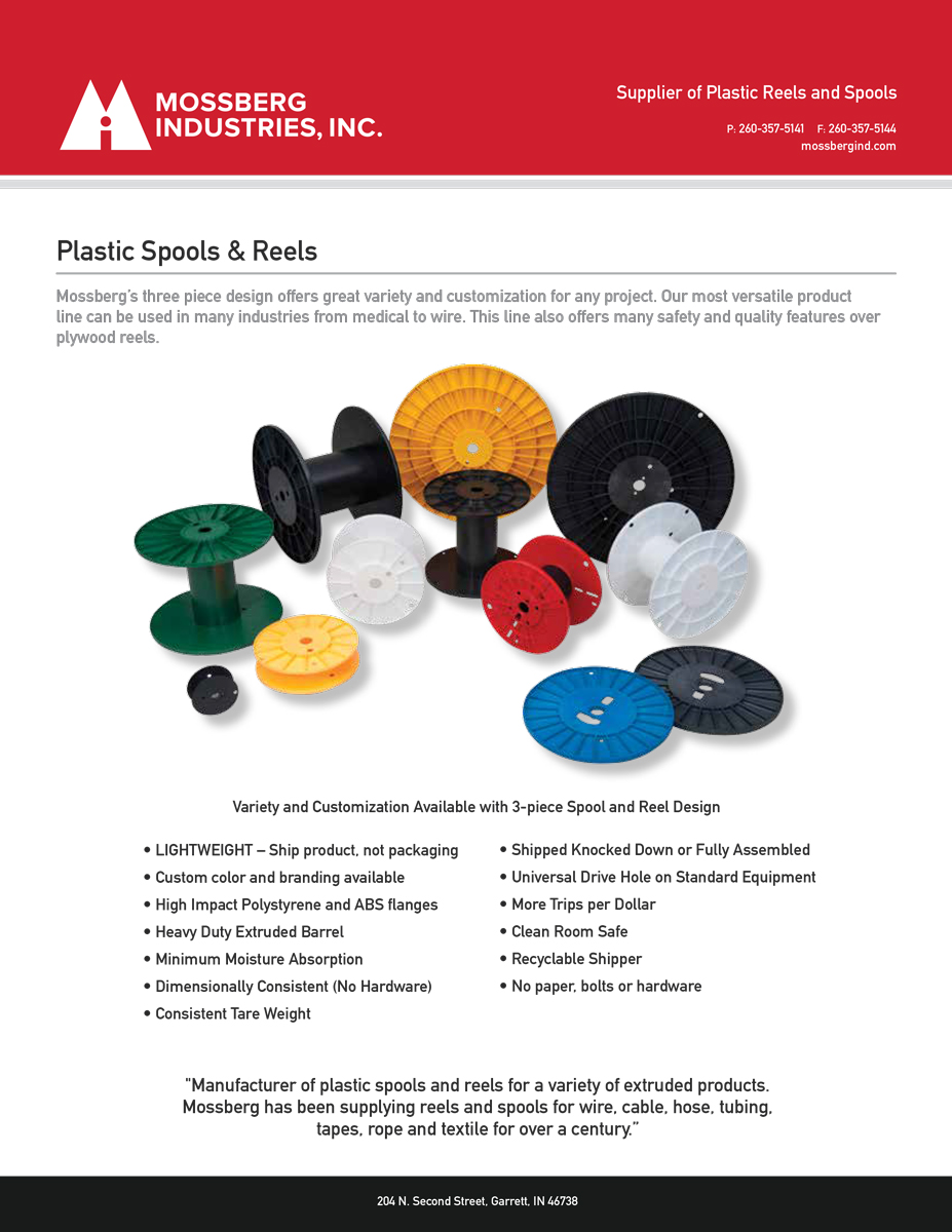 Mossberg Industries Plastic Spools Reels